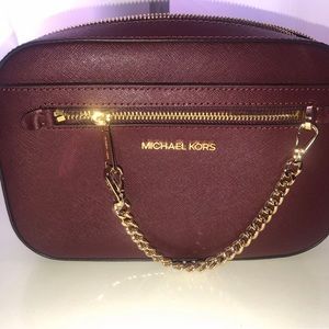Burgundy Michael Kors Crossbody Purse